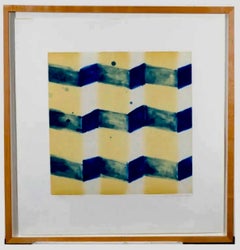 Abstrakte Aquatinta-Radierung Ross Bleckner Zig Zag Linien New Yorker Künstler D Loop