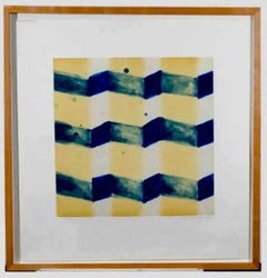 Abstract Aquatint Etching Ross Bleckner Zig Zag lines New York Artist D Loop