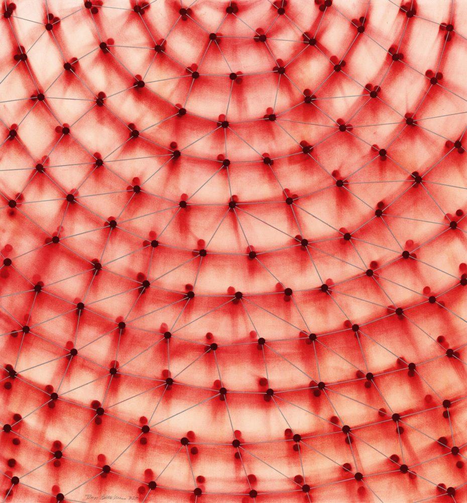 Ross Bleckner Abstract Print - Dome (Red)