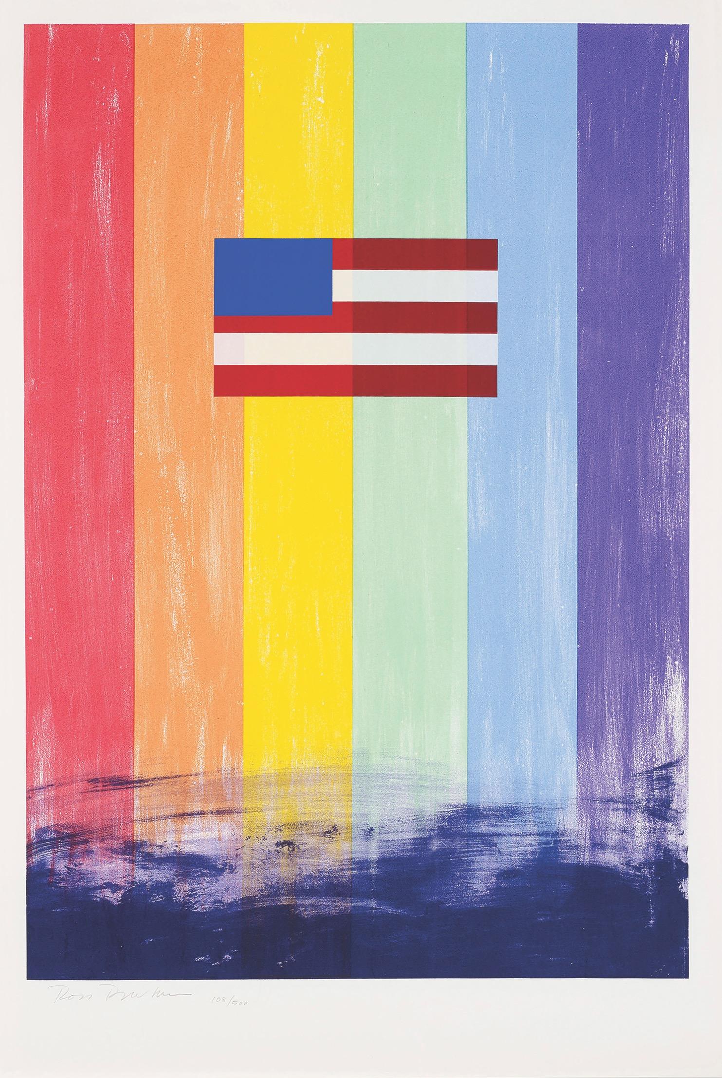 Ross Bleckner Abstract Print - Gay Flag 