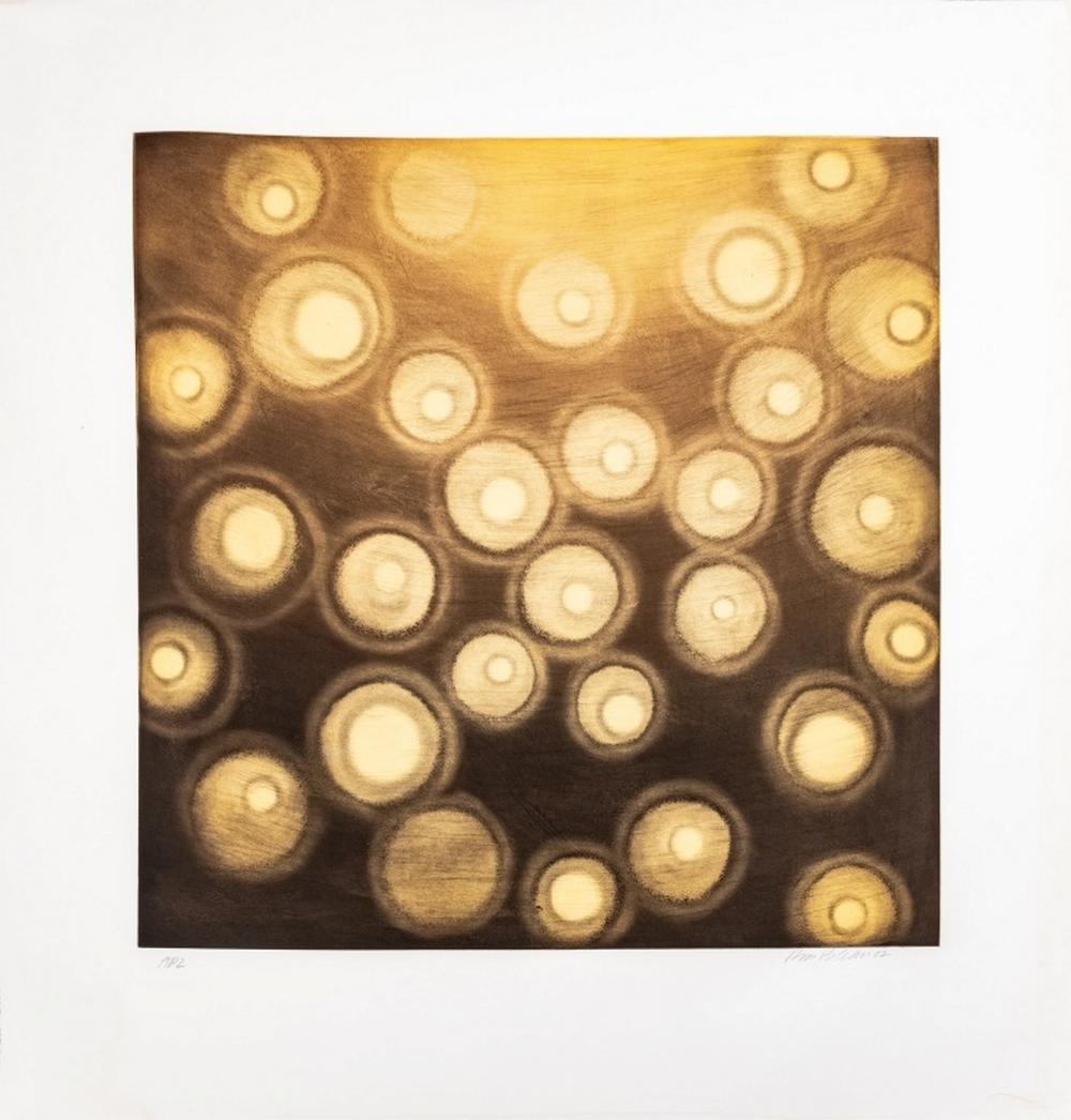 Ross Bleckner (American, b. 1949), "Dome Two", Etching and Aquatint in Colors on Paper, 2002, marked "AP2" lower left, signed in pencil and dated lower right, with publisher's blindstamp, unframed. Image: 26.75" H x 26.5" W; sheet: 37.25" H x 35.75"