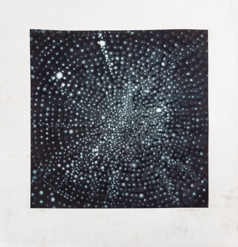 Ross Bleckner (Amerikaner, geb. 1949), "Pathways", Radierung und Aquatinta in Farben auf Papier, 2002, links unten mit "TPD" bezeichnet, rechts unten mit Bleistift signiert und datiert, Teil einer Serie in limitierter Auflage, mit Blindstempel des
