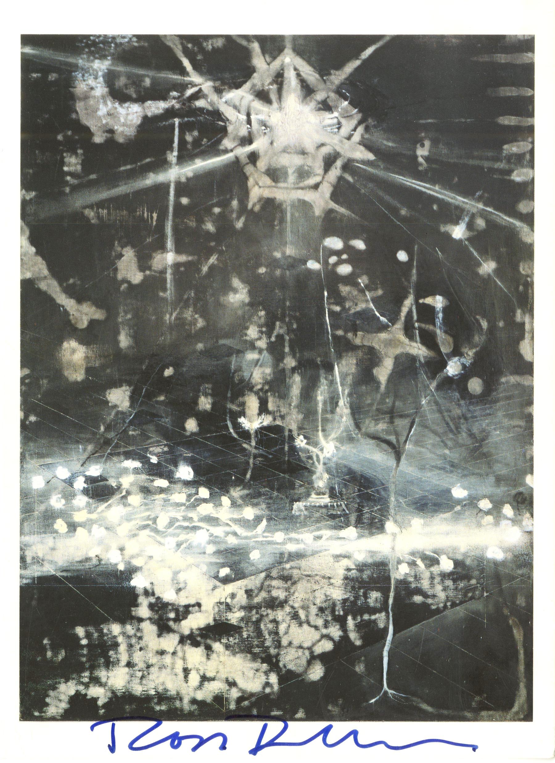 Ross Bleckner Abstract Print - The Seventh Examined Life: Offset Lithograph Invitation for Mary Boone Gallery