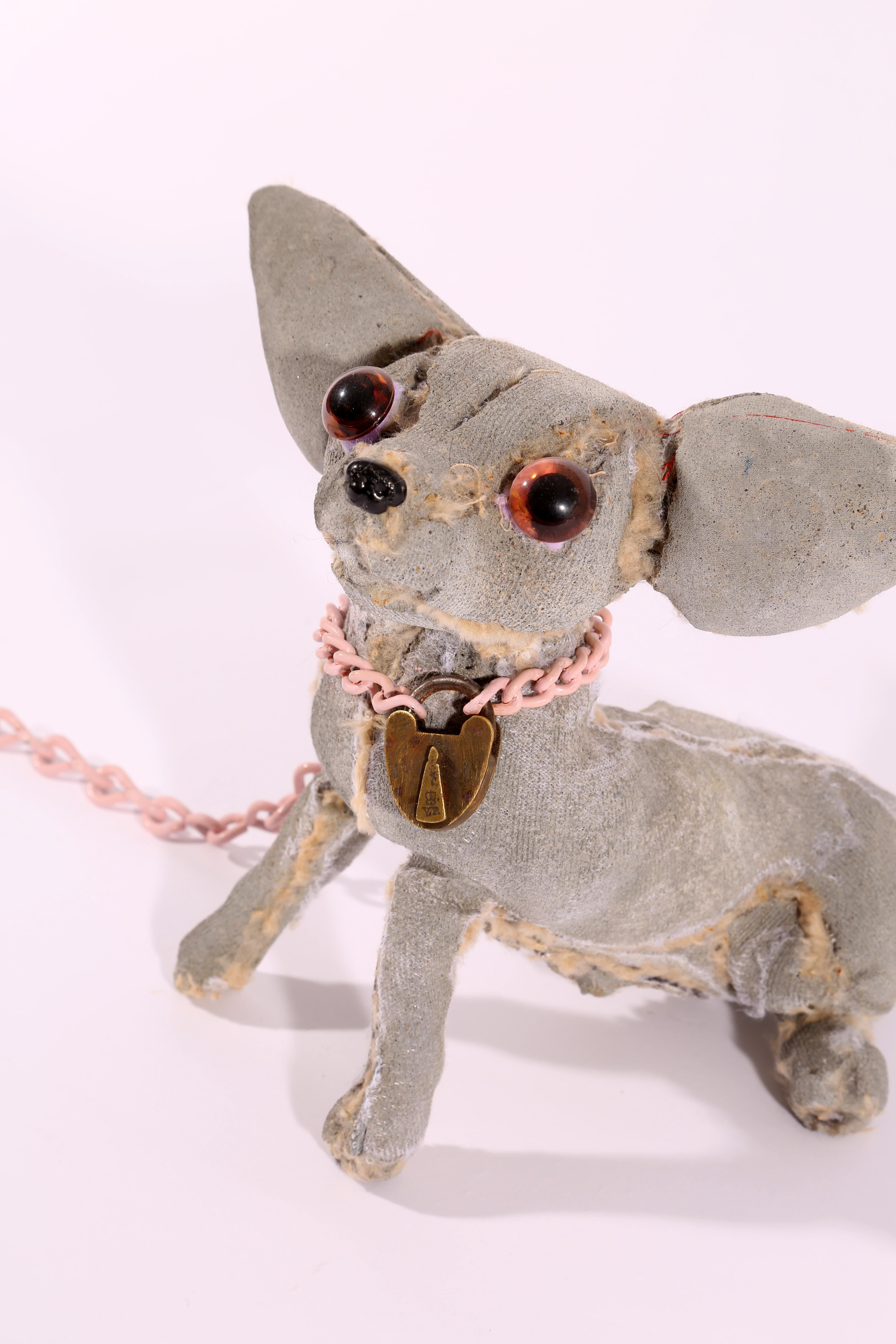 Ross Bonfanti
Chihuahua with pink chain, 2015
Concrete, mixed media