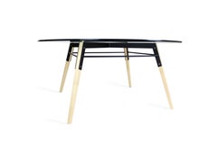 Ross Clear Glass Coffee Table Maple Black