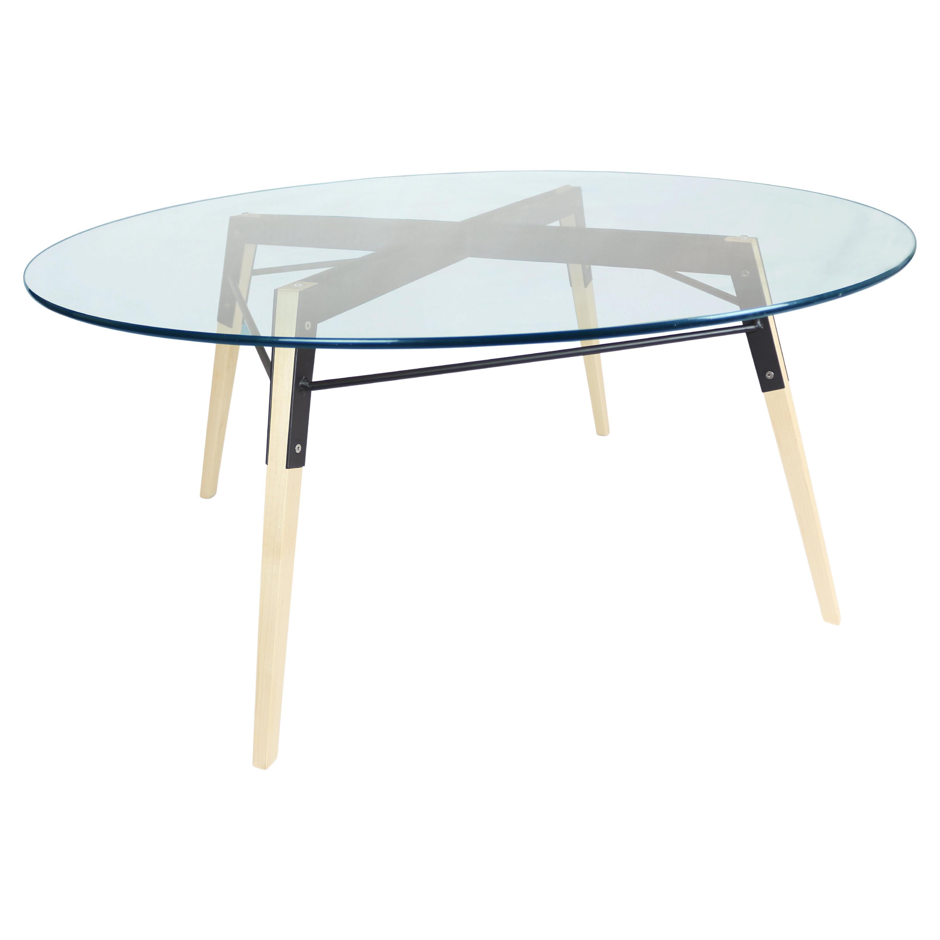 Ross Clear Glass Coffee Table Maple Black For Sale