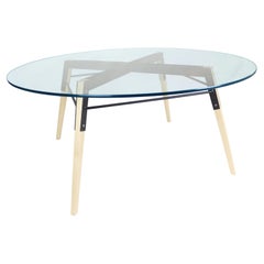 Ross Clear Glass Coffee Table Maple Black
