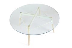 Ross Clear Glass Coffee Table Maple White