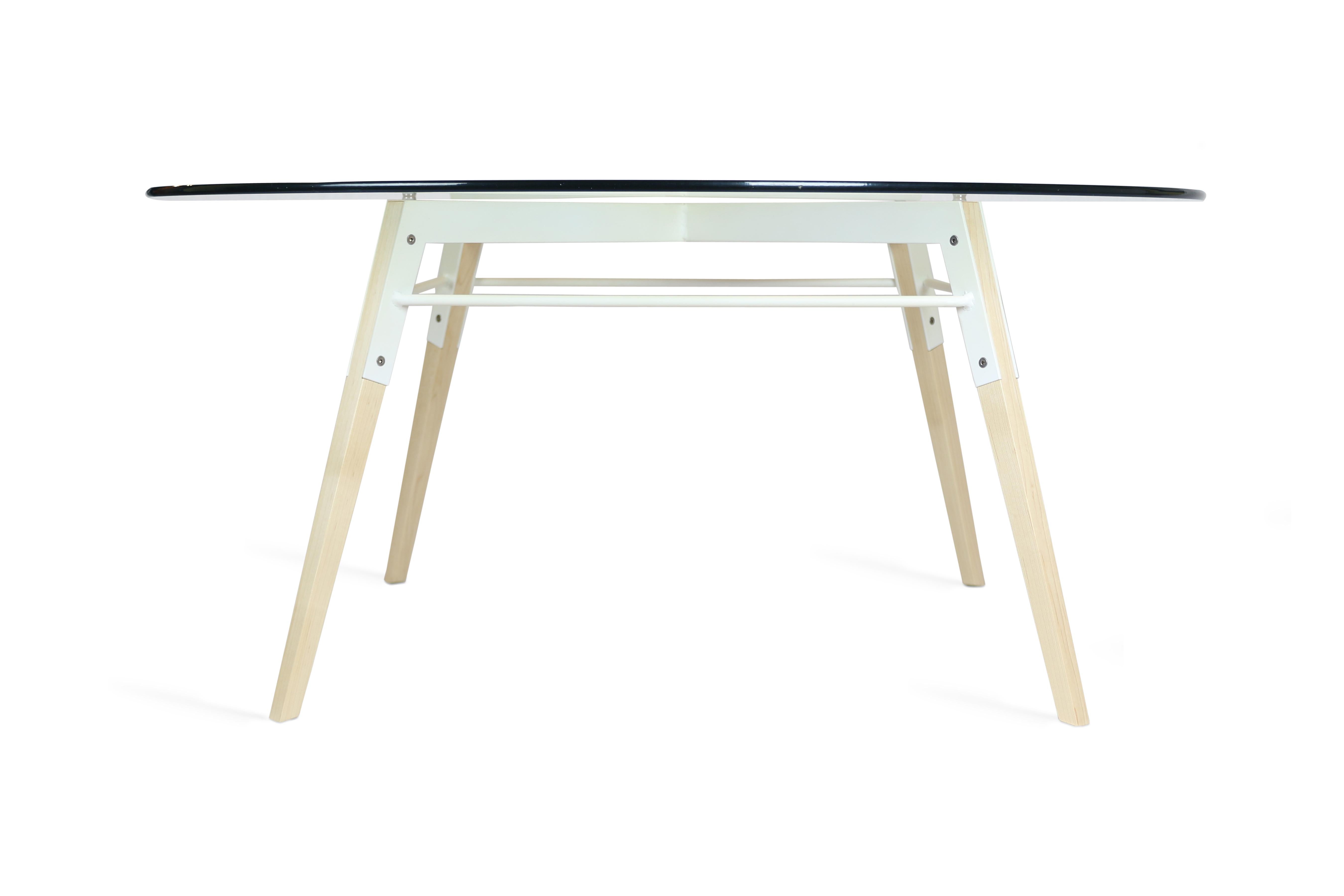 Ross Clear Glass Coffee Table Maple White For Sale