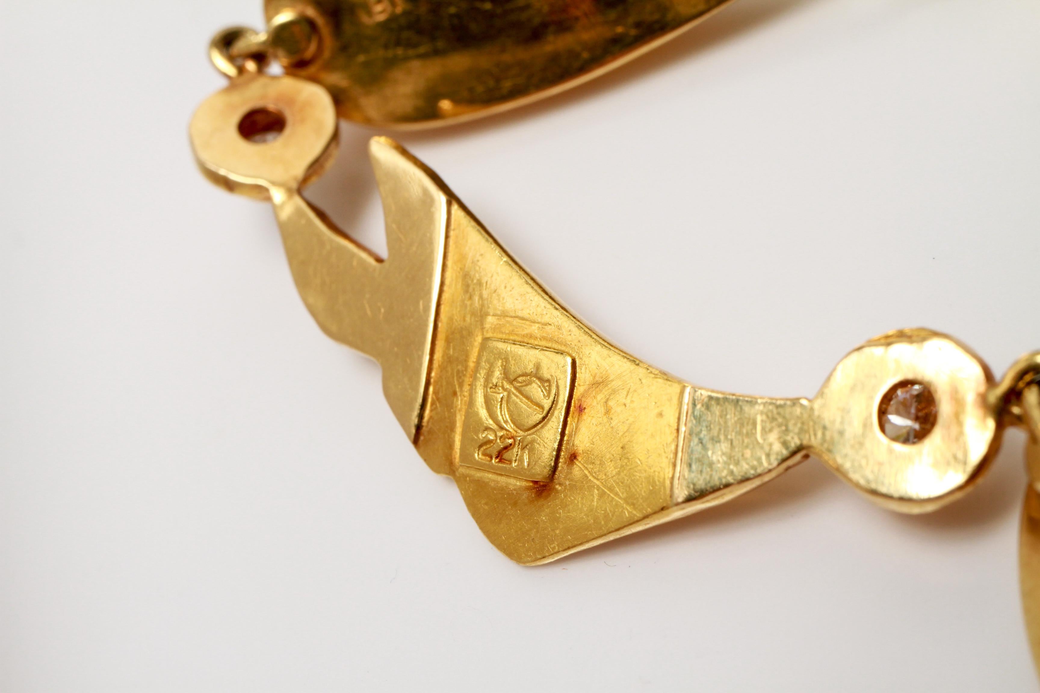 Ross Coppelman Gold Necklace with Diamonds and Pearls In Good Condition In Astoria, NY