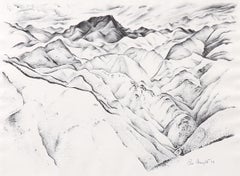 1933 Lithographie d'art américaine, Clear Creek Canyon par Ross Braught, Colorado