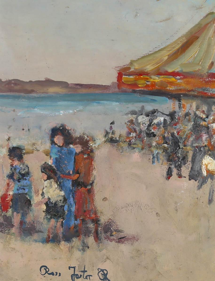 Ross Foster - Framed 20th Century Oil, The Fairground For Sale 2