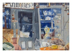 Vintage Watercolor Still Life -- The Antique Store Santa Cruz