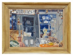 Vintage Watercolor Still Life -- The Antique Store Santa Cruz