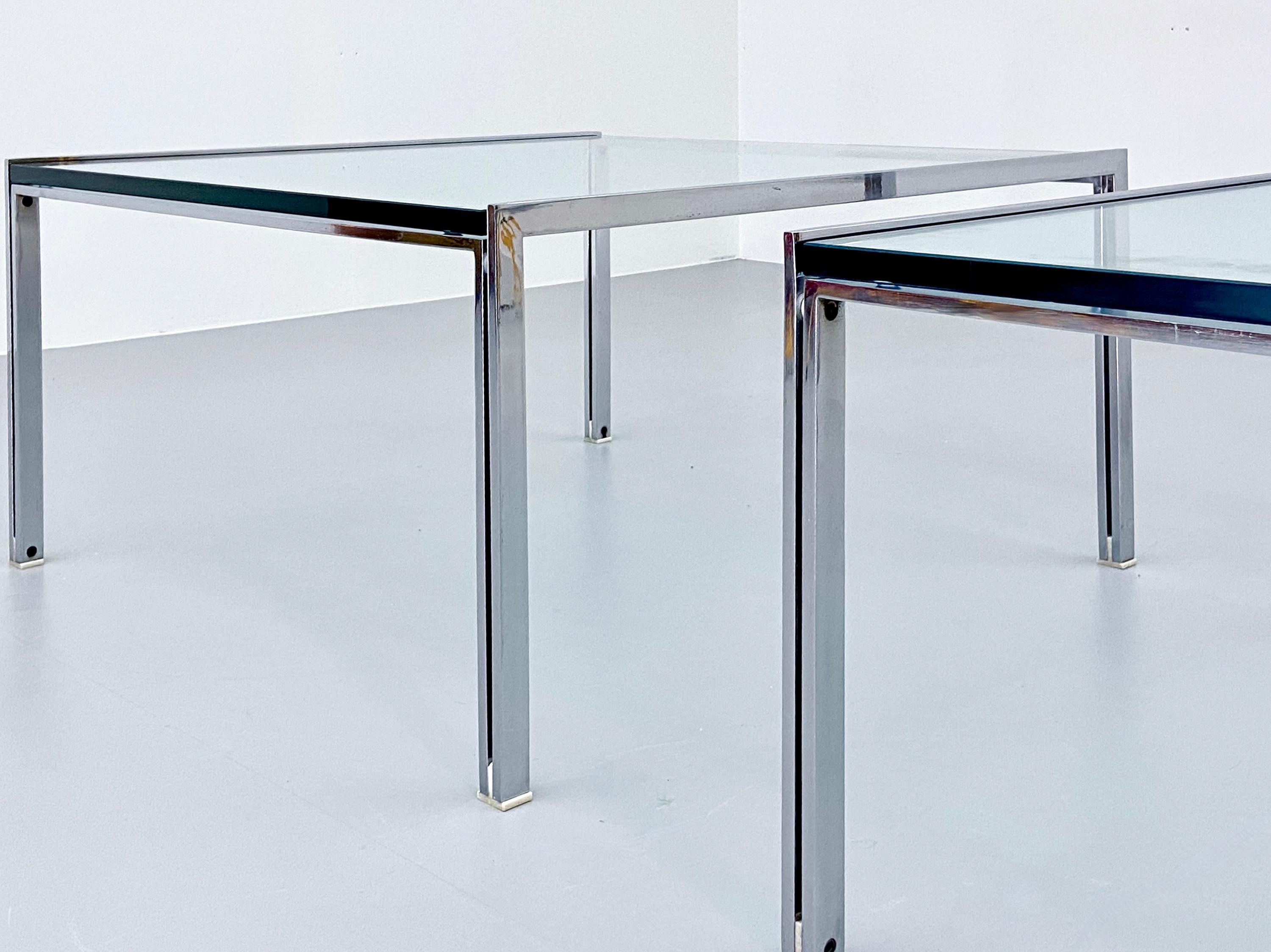  Ross Littel 'Luar' Coffee Table in Glass and Metal for Icf Padova, Italy 1970's For Sale 4