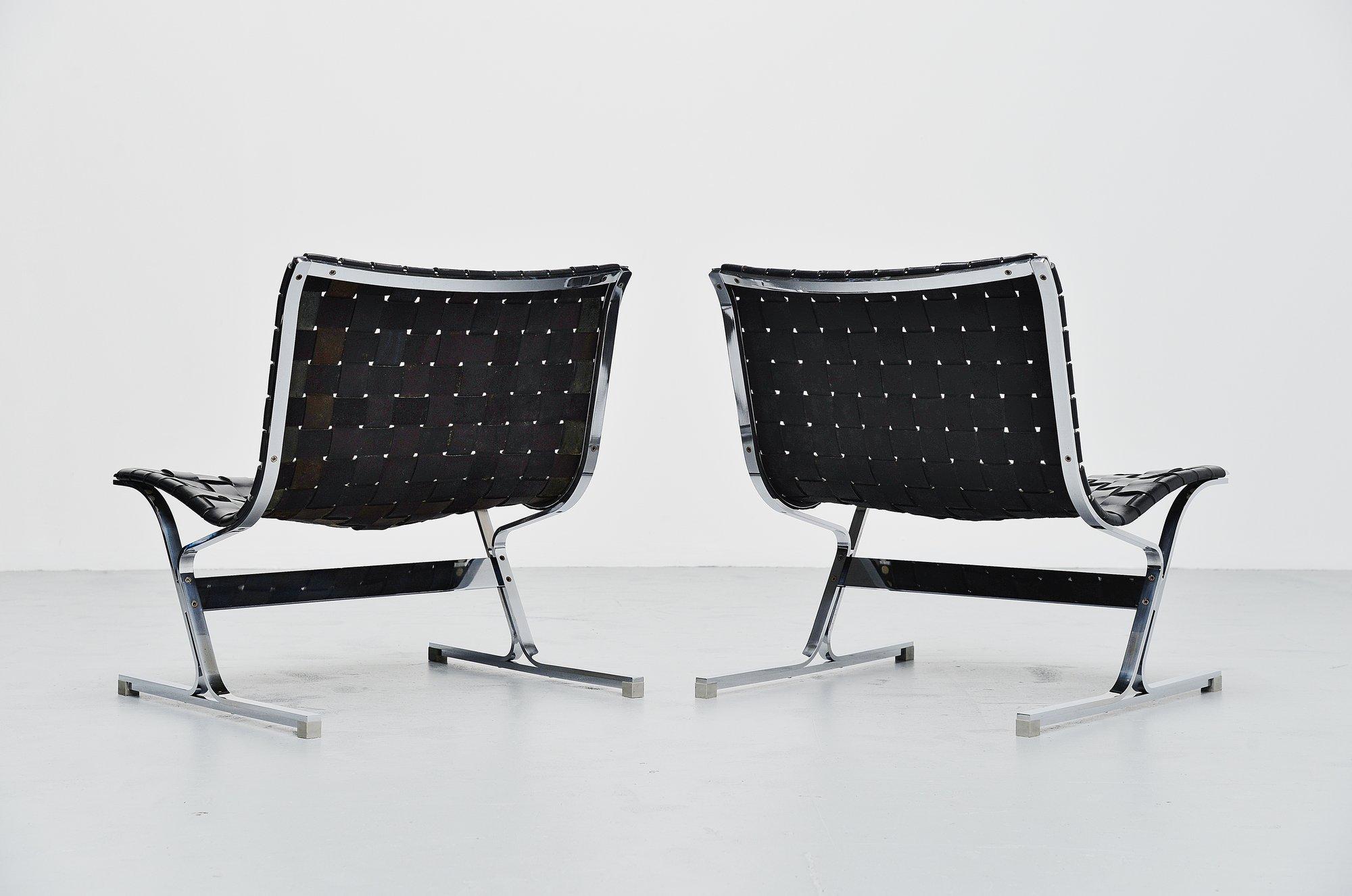 Mid-Century Modern Ross Littel Luar Lounge Chair Pair ICF de Padova, Italy, 1965