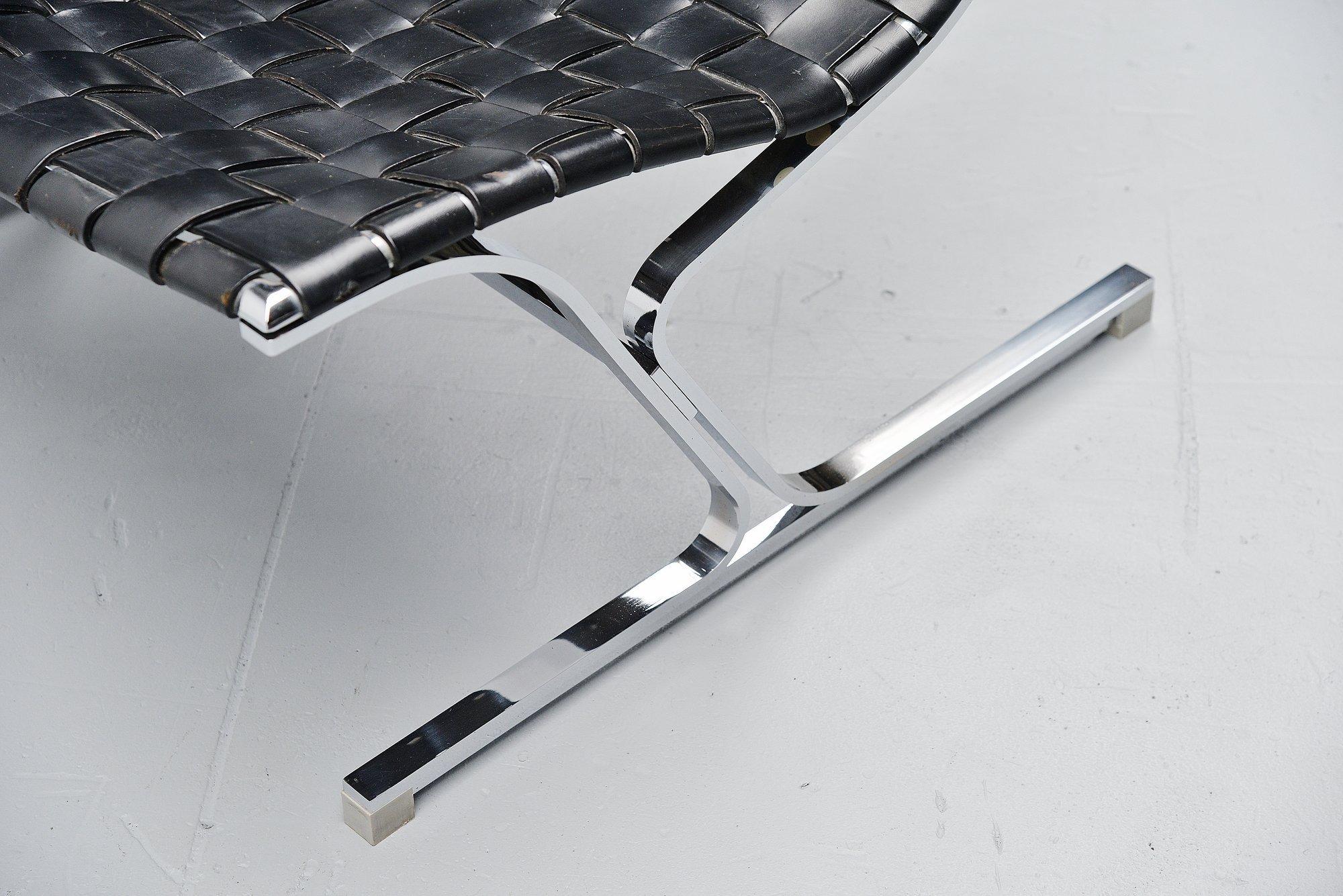 Chrome Ross Littel Luar Lounge Chair Pair ICF de Padova, Italy, 1965