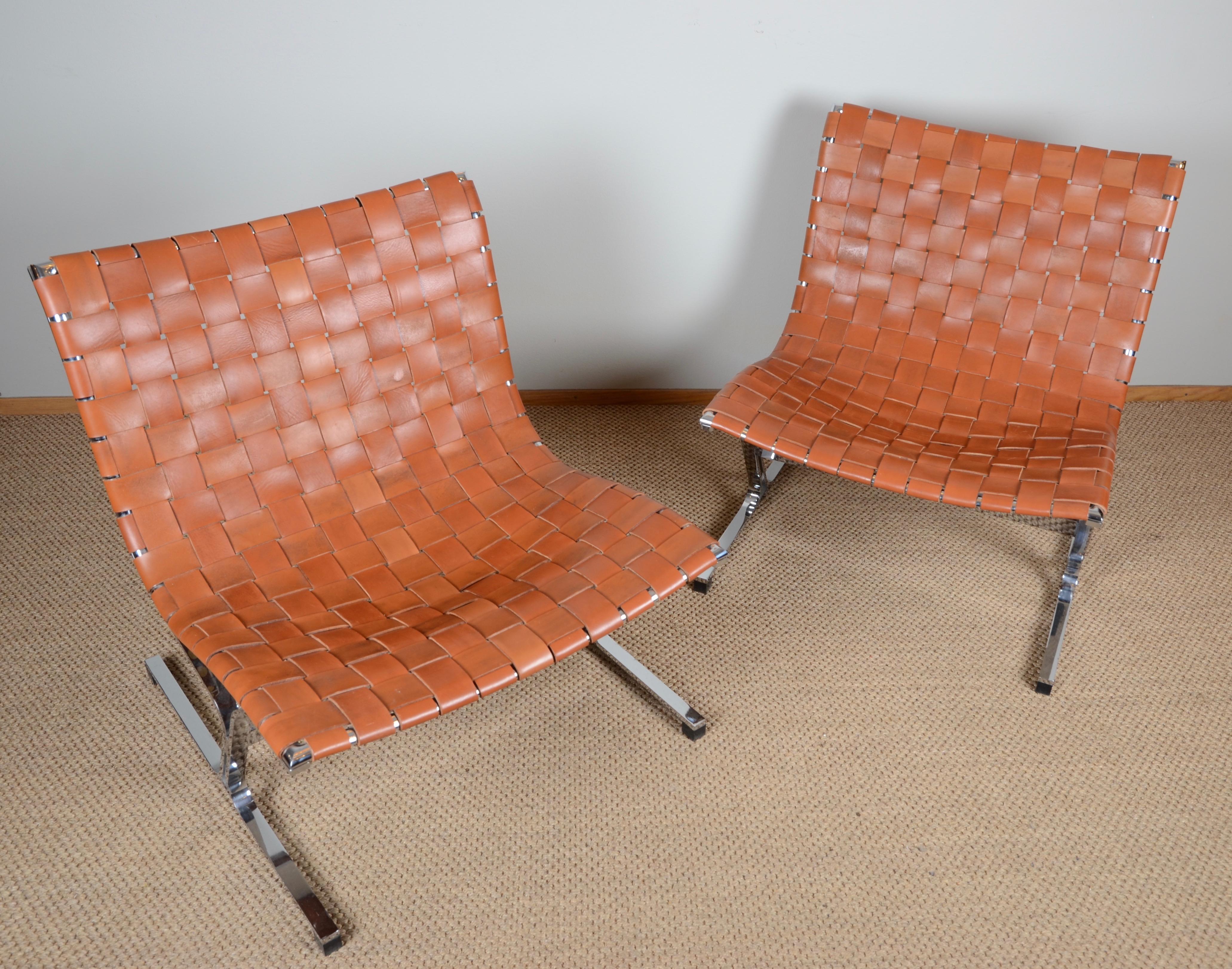 Mid-20th Century Ross Littell, a Pair of PLR-1 Chairs, ICF Italy, 1960s