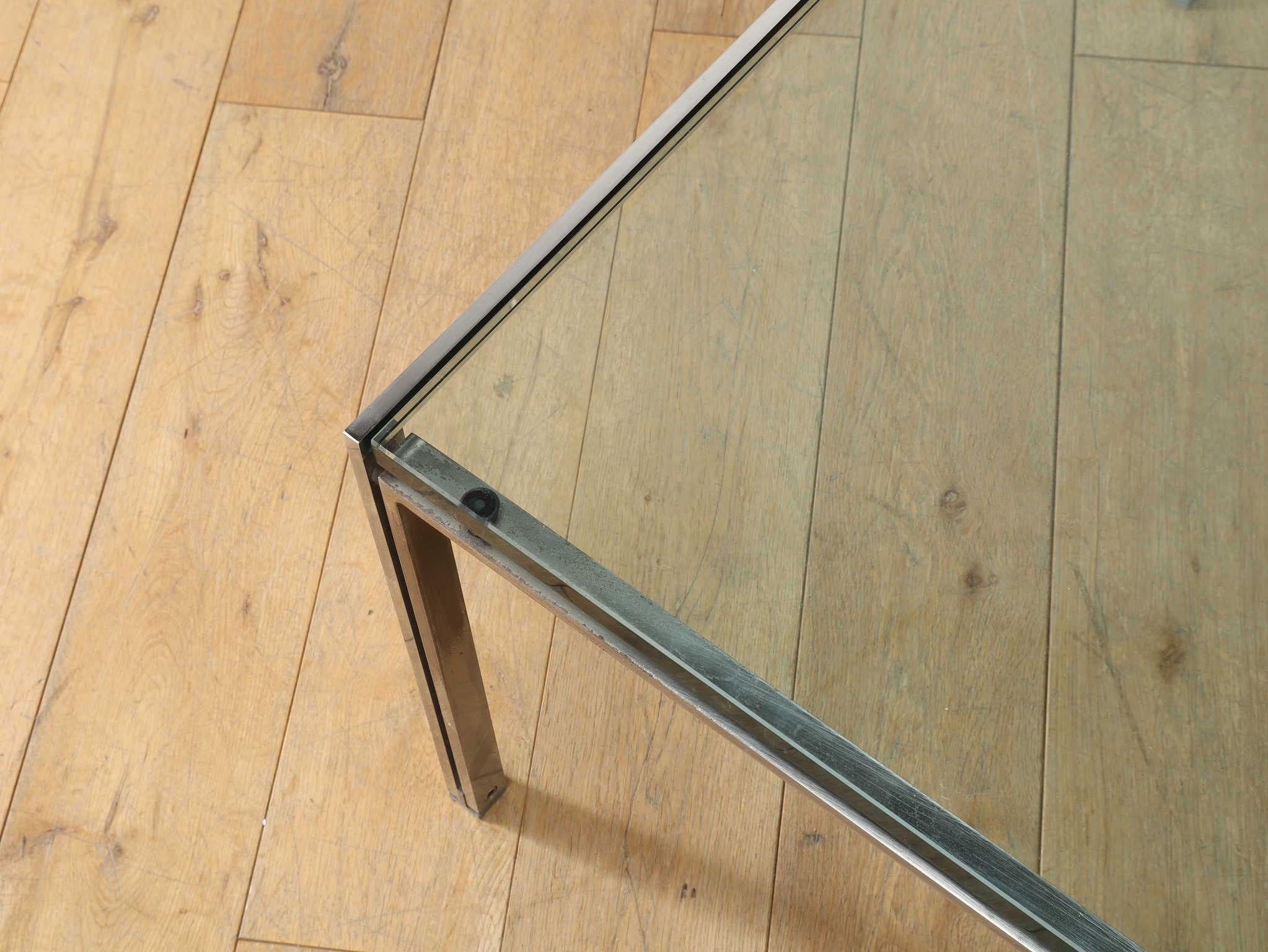 Ross Littell Glass Top Coffee Table 1970's In Good Condition For Sale In Shibuya-ku, 13