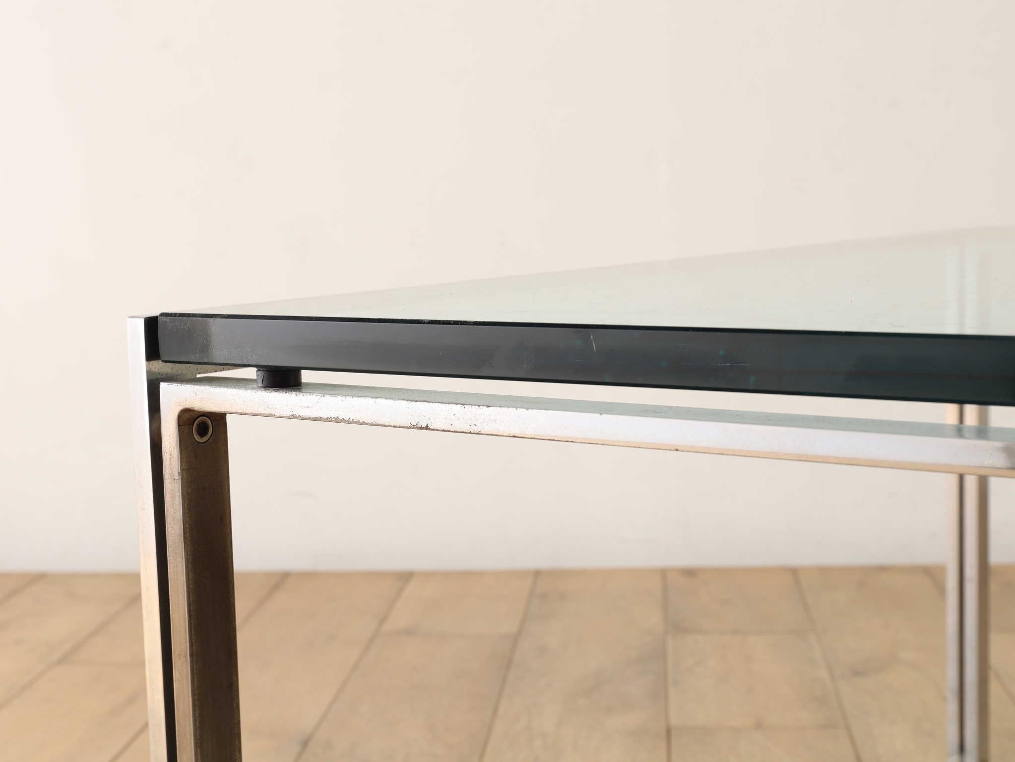 Late 20th Century Ross Littell Glass Top Coffee Table 1970's For Sale
