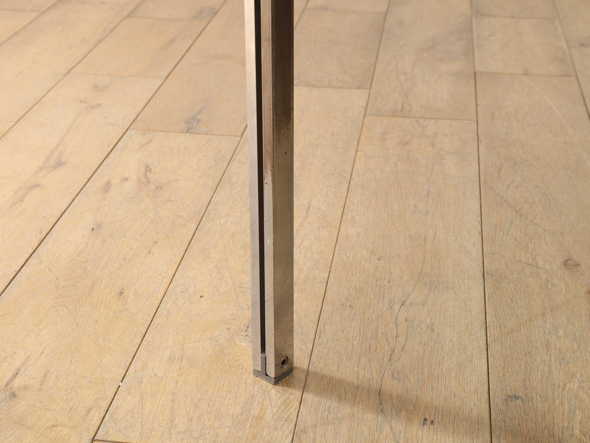 Metal Ross Littell Glass Top Coffee Table 1970's For Sale