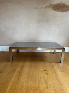 Ross Littell Italian 1970’s brushed aluminium and chrome coffee table