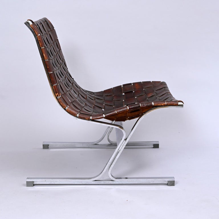 Ross Littell Leather and Steel Chairs, C1965 For Sale 2
