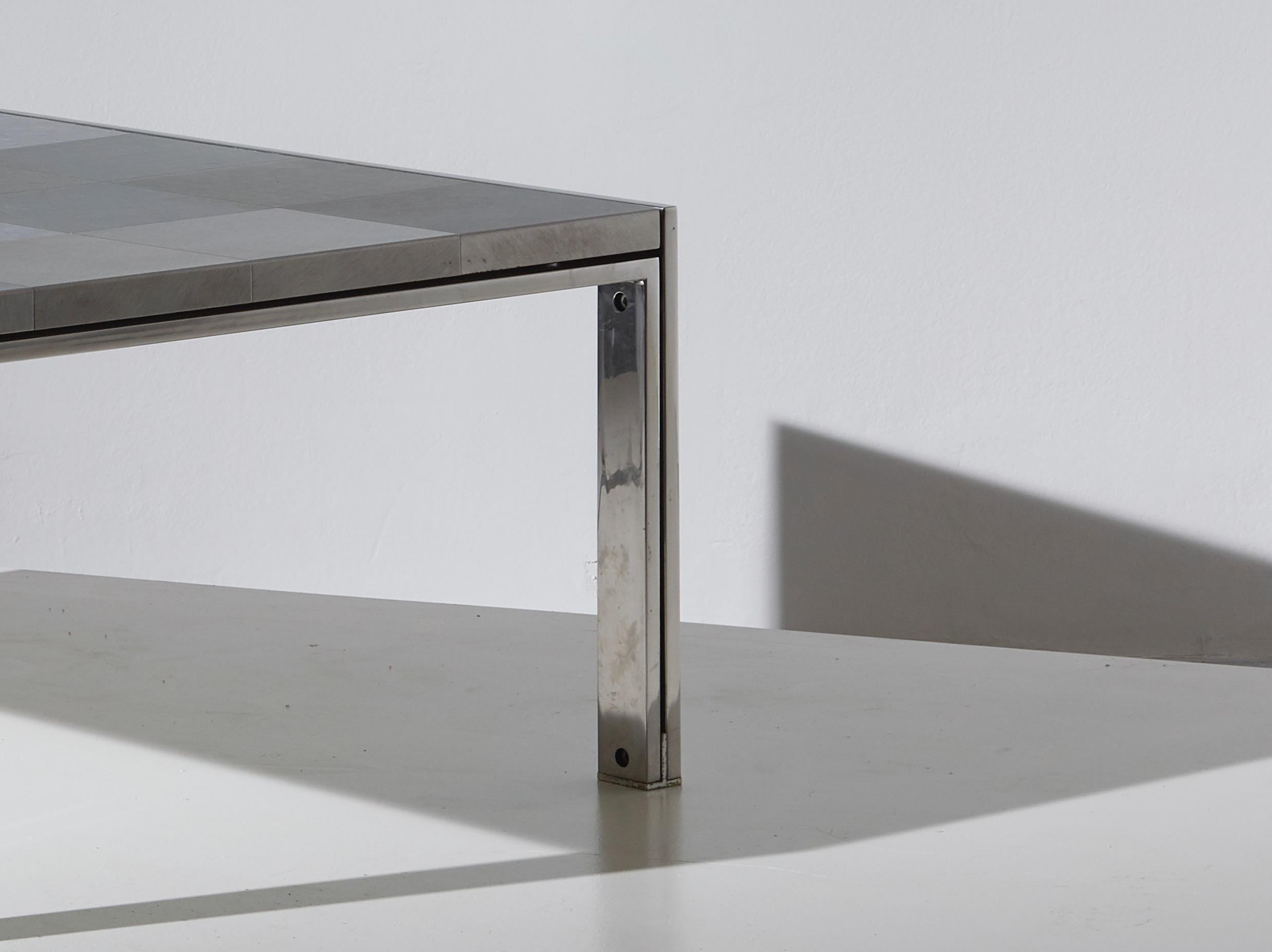 Ross Littell Stainless Steel ''Luar'' Coffee Table for Icf De Padova, Italy 1974 In Good Condition For Sale In Chiavari, Liguria