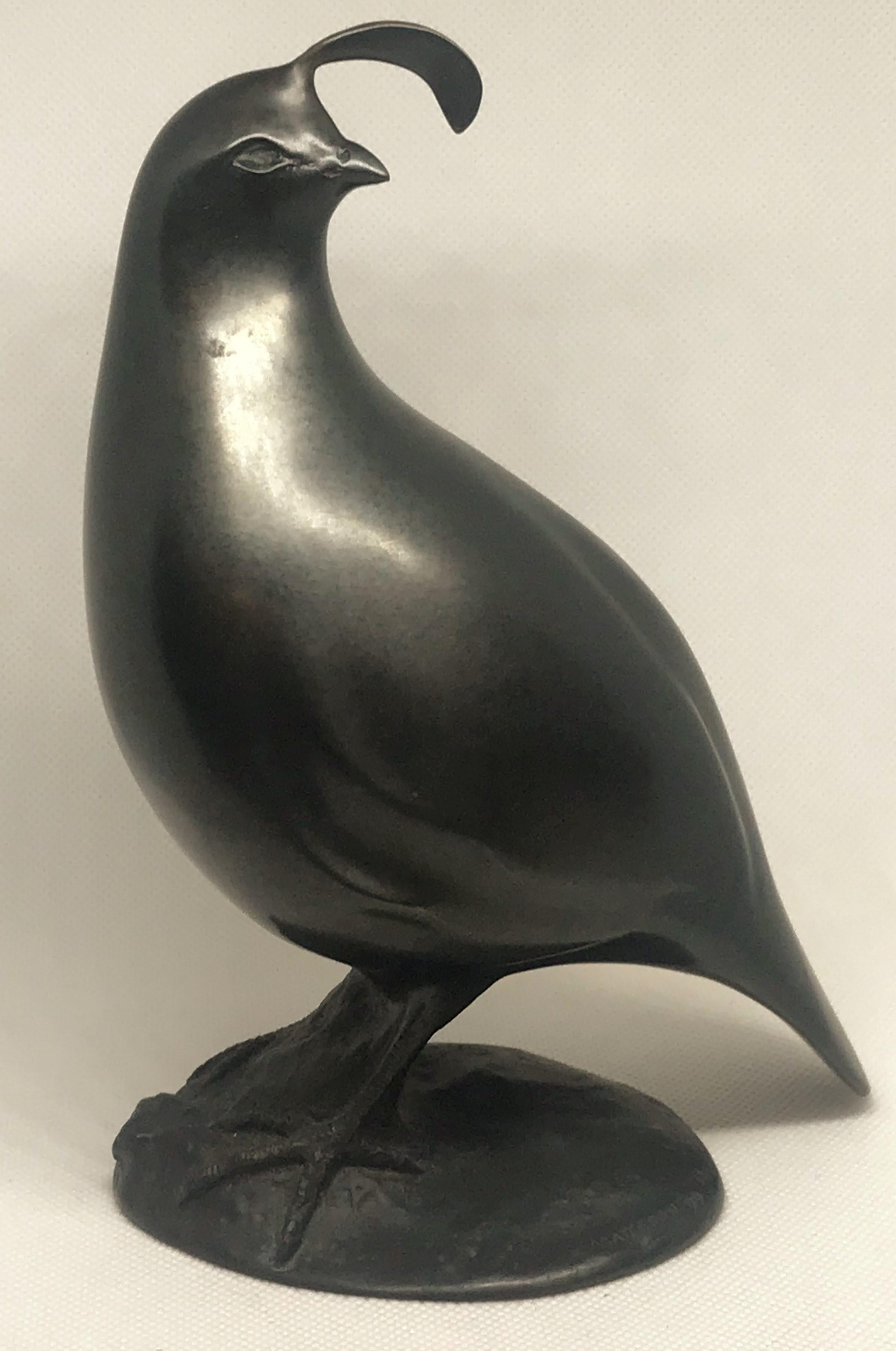 bronze quail sculpture