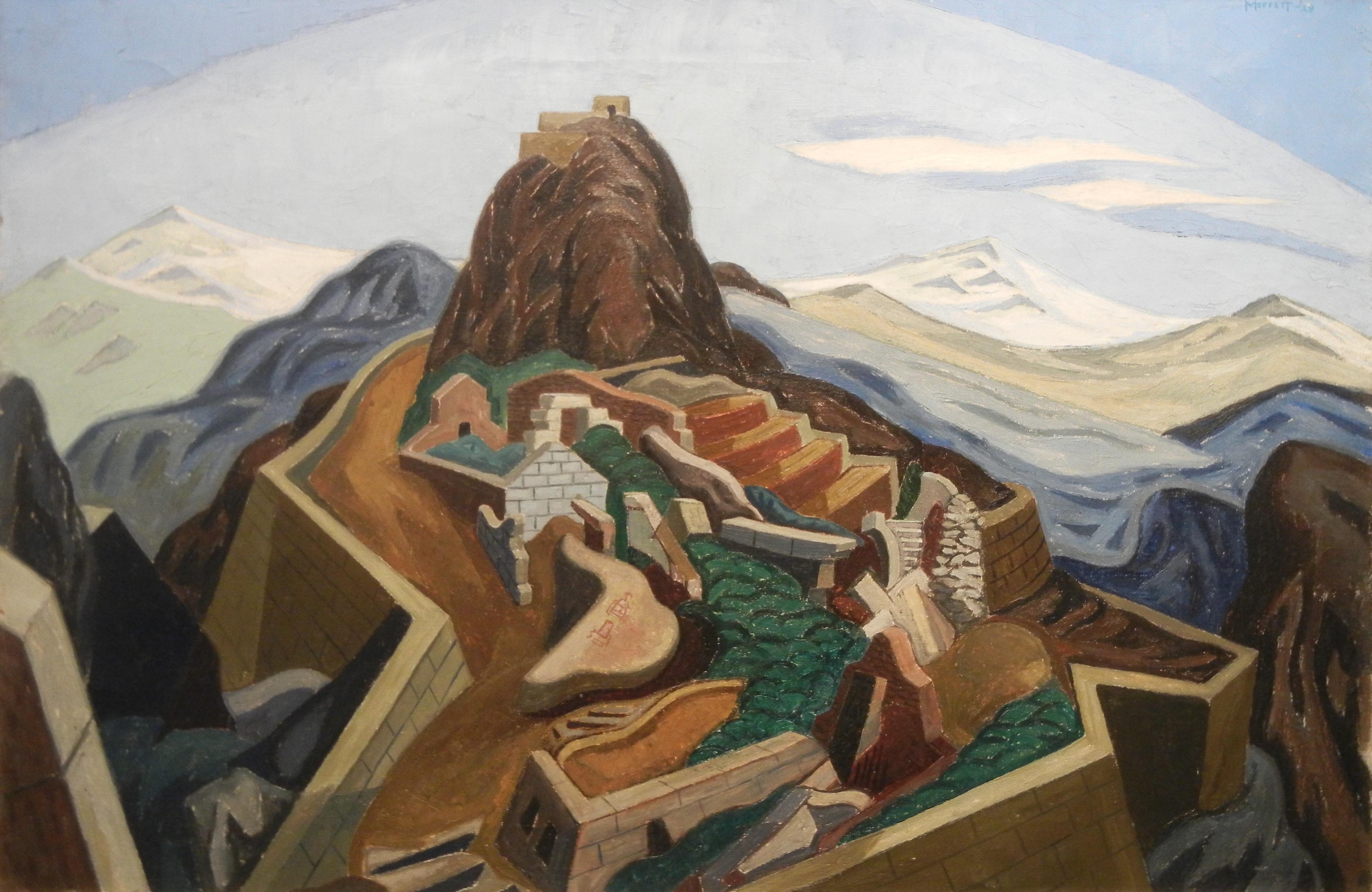 Ross Moffett Landscape Painting – Die verlorene Stadt in den Anden (Machu Picchu