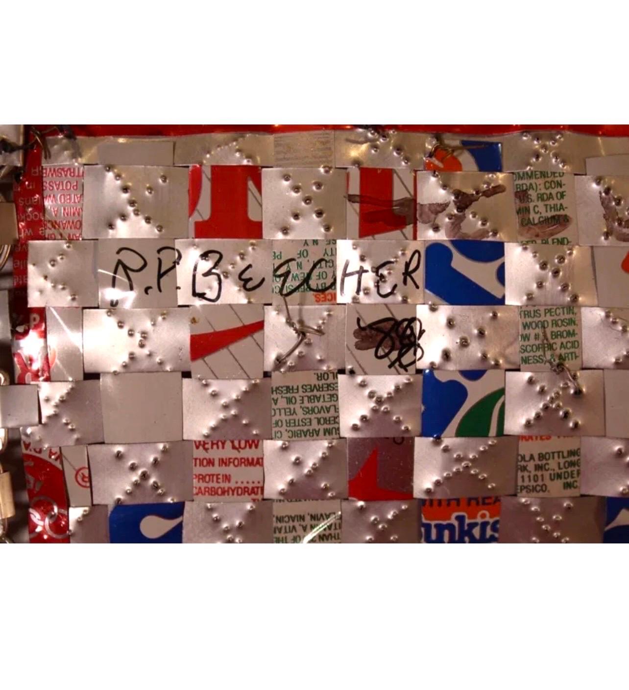 Abstract Red Blue Folk Art Americana Flag Can Tapestry Quilt Ross Palmer Beecher For Sale 10