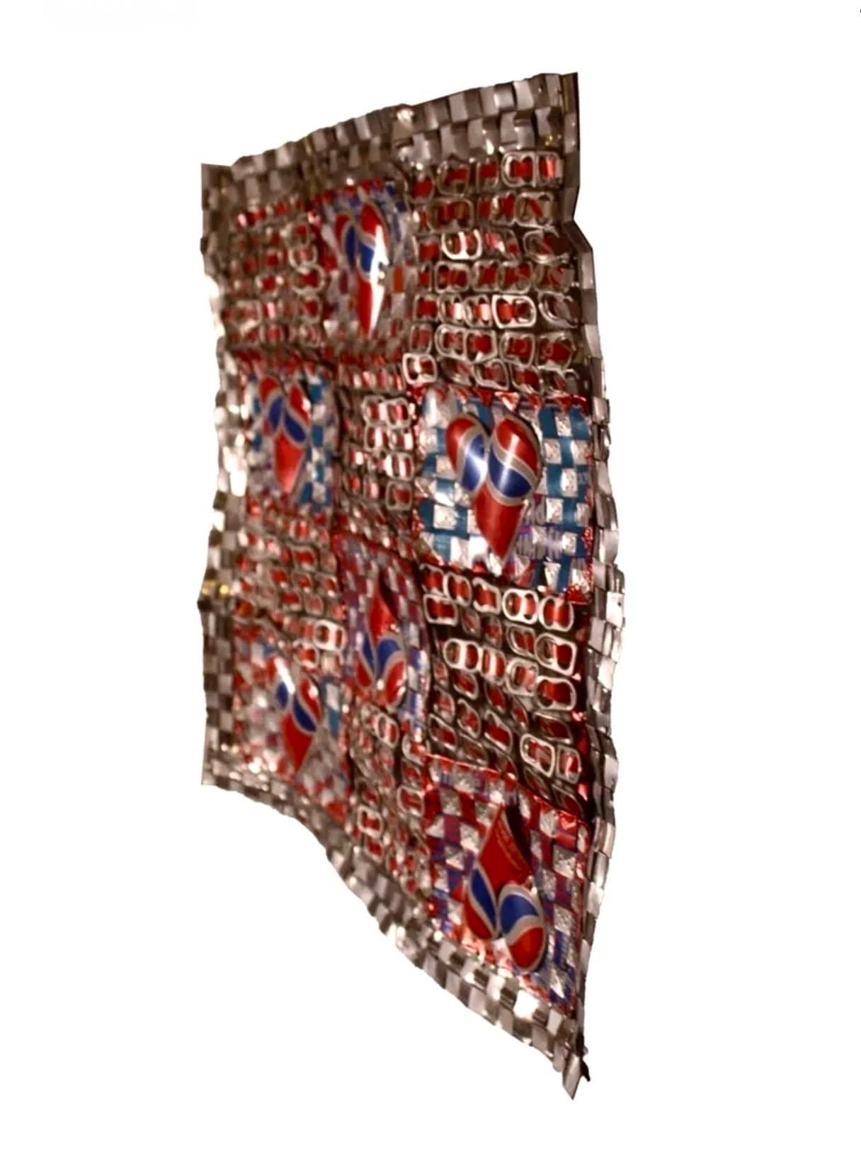 Abstract Red Blue Folk Art Americana Flag Can Tapestry Quilt Ross Palmer Beecher For Sale 3
