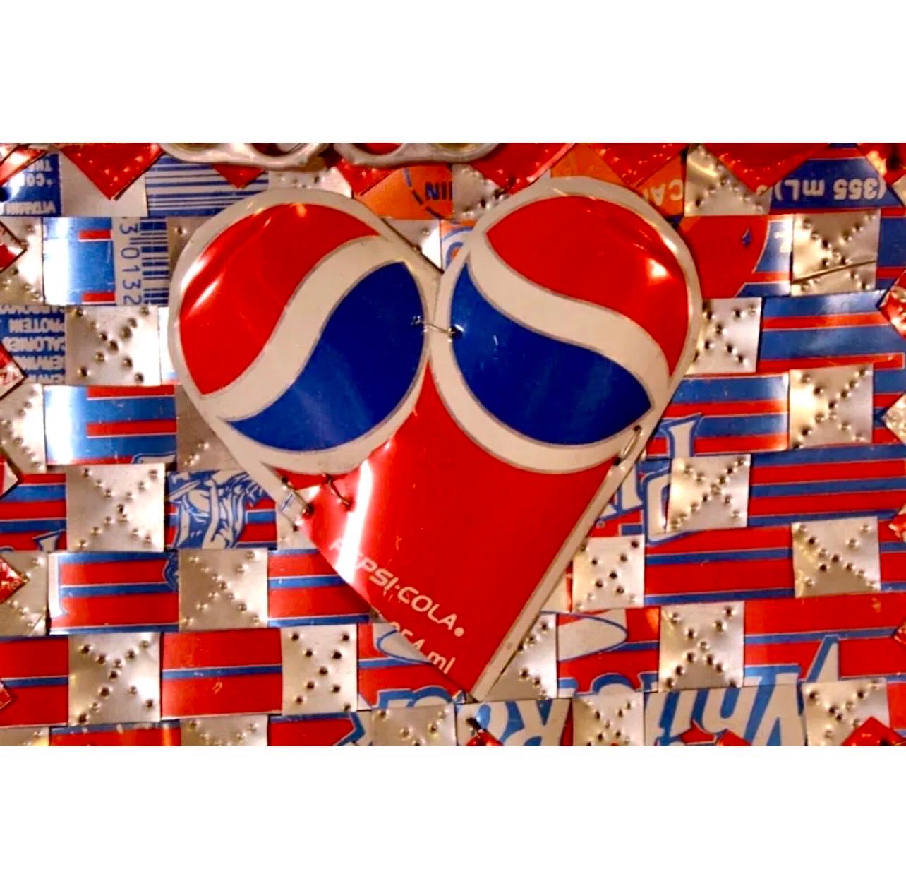 Abstract Red Blue Folk Art Americana Flag Can Tapestry Quilt Ross Palmer Beecher For Sale 5
