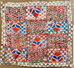 Abstract Red Blue Folk Art Americana Flag Can Tapestry Quilt Ross Palmer Beecher