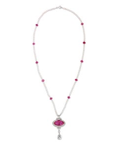 Ross Pennell Art Deco Untreated Burma Ruby Necklace, 6.30 Carats