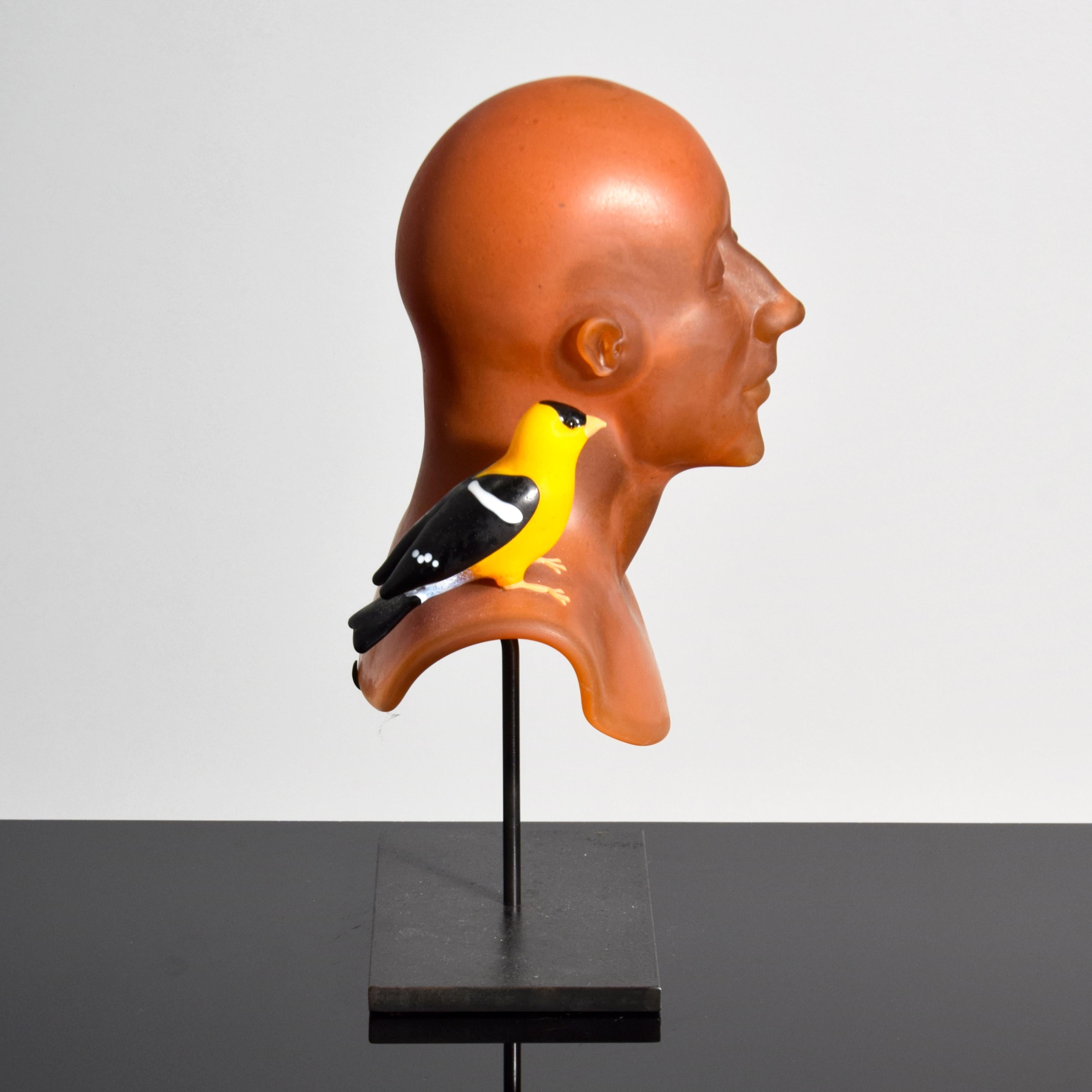 Busto de cristal y Bird Ross Richmond / Escultura en venta 1