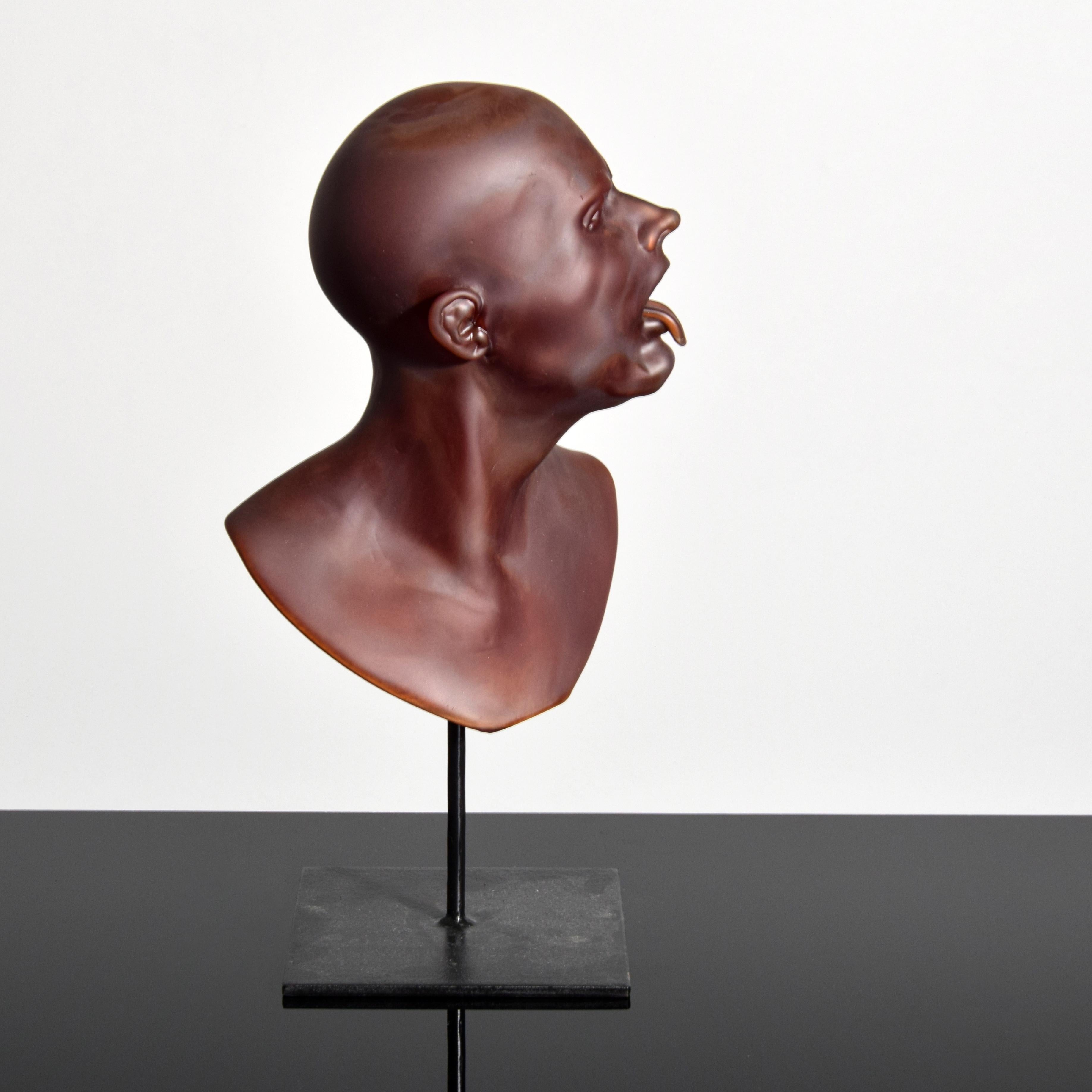 Buste / Sculpture portrait en verre Ross Richmond en vente 1