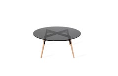 Ross Smoked Glass Coffee Table Maple Black