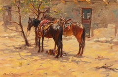 "JUST ENOUGH SHADE" ARIZONA ARTIST ROSS STEFAN (1934-1999) WESTERN HORSES MORE