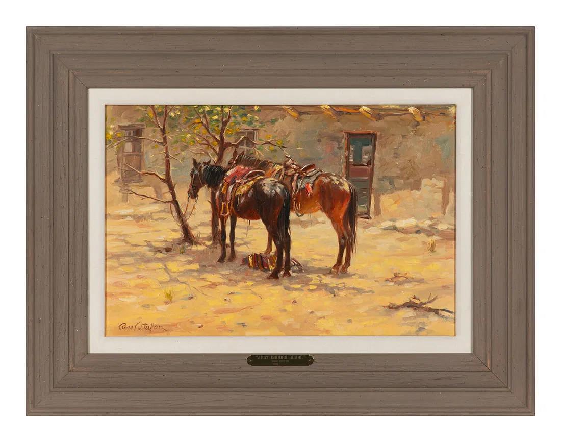 Ross Stefan Landscape Painting - "JUST ENOUGH SHADE" ARIZONA ARTIST TOSS STEFAN WESTERN