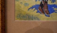 "PUEBLO" NATIVE AMERICAN MARCH IN FRONT OF PUEBLO ARIZONA ARTIST