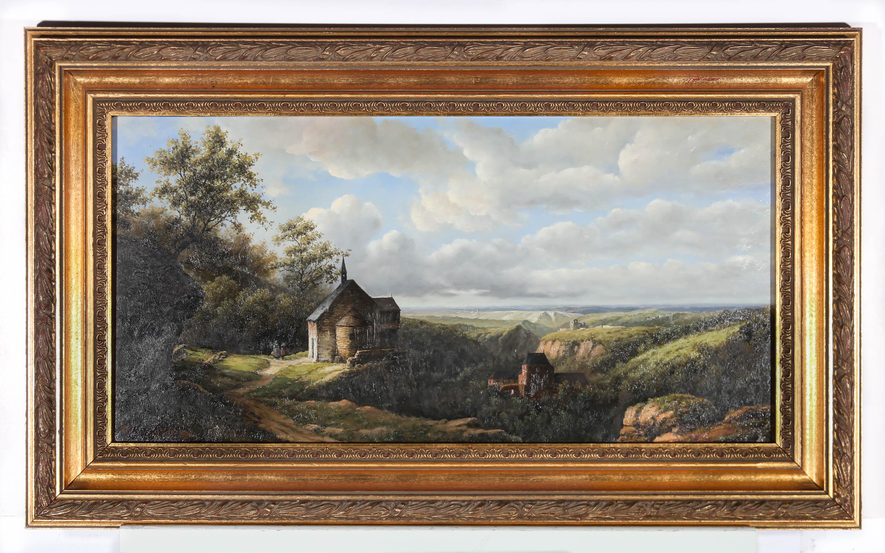 Ross Stefan - Framed Early 20th Century Oil, Chapel on the Hill 1