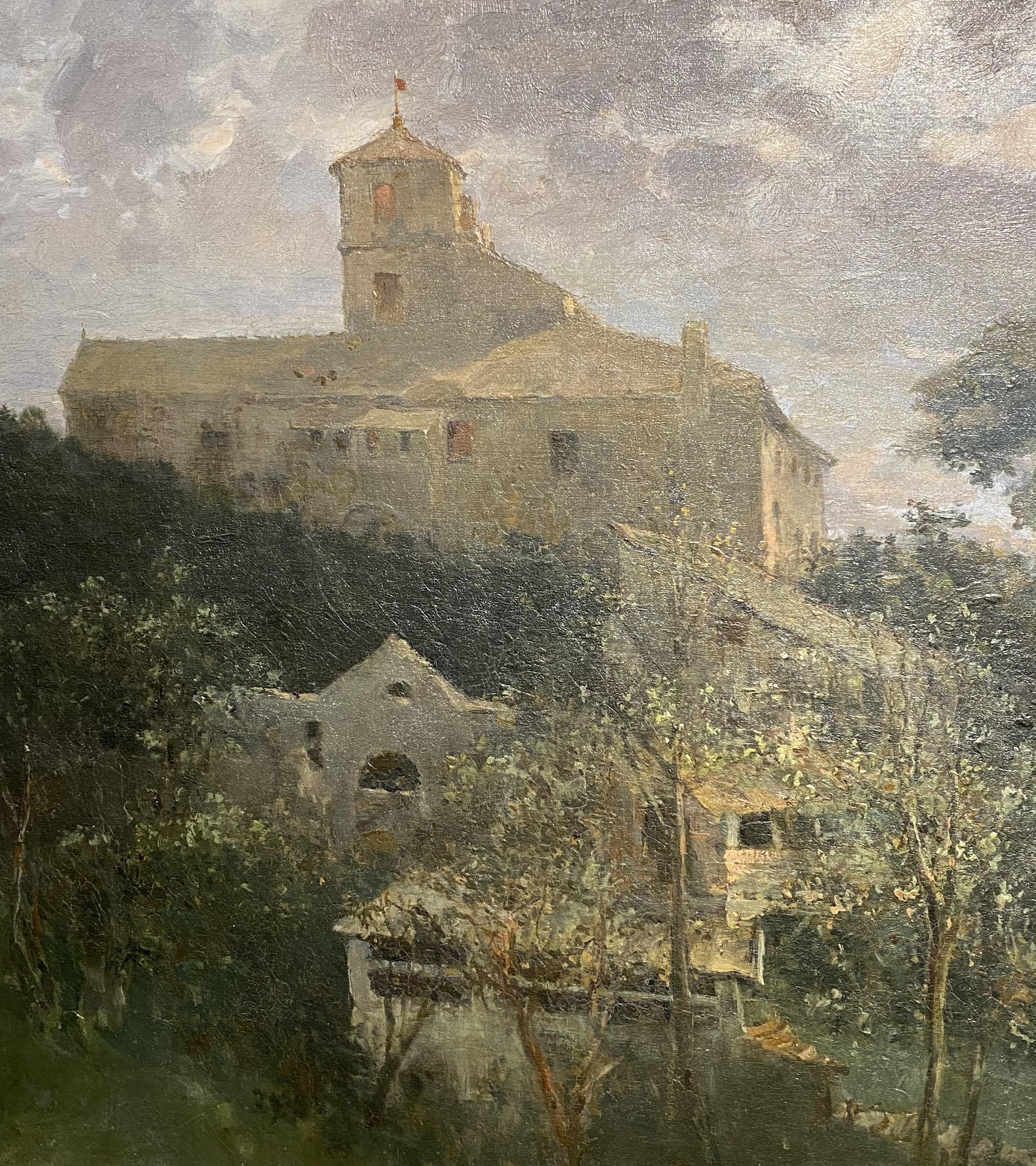Eine außergewöhnliche  Italienische Landschaft des amerikanischen Künstlers Ross Sterling Turner (1847-1915). Turner wurde in Westport, New York, geboren und nahm nach seinem Umzug nach Alexandria, Virginia, seine erste Stelle als mechanischer