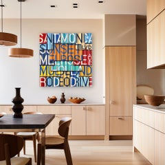 Mulholland Drive Pittura originale fotorealistica a olio e smalto colorato su tela