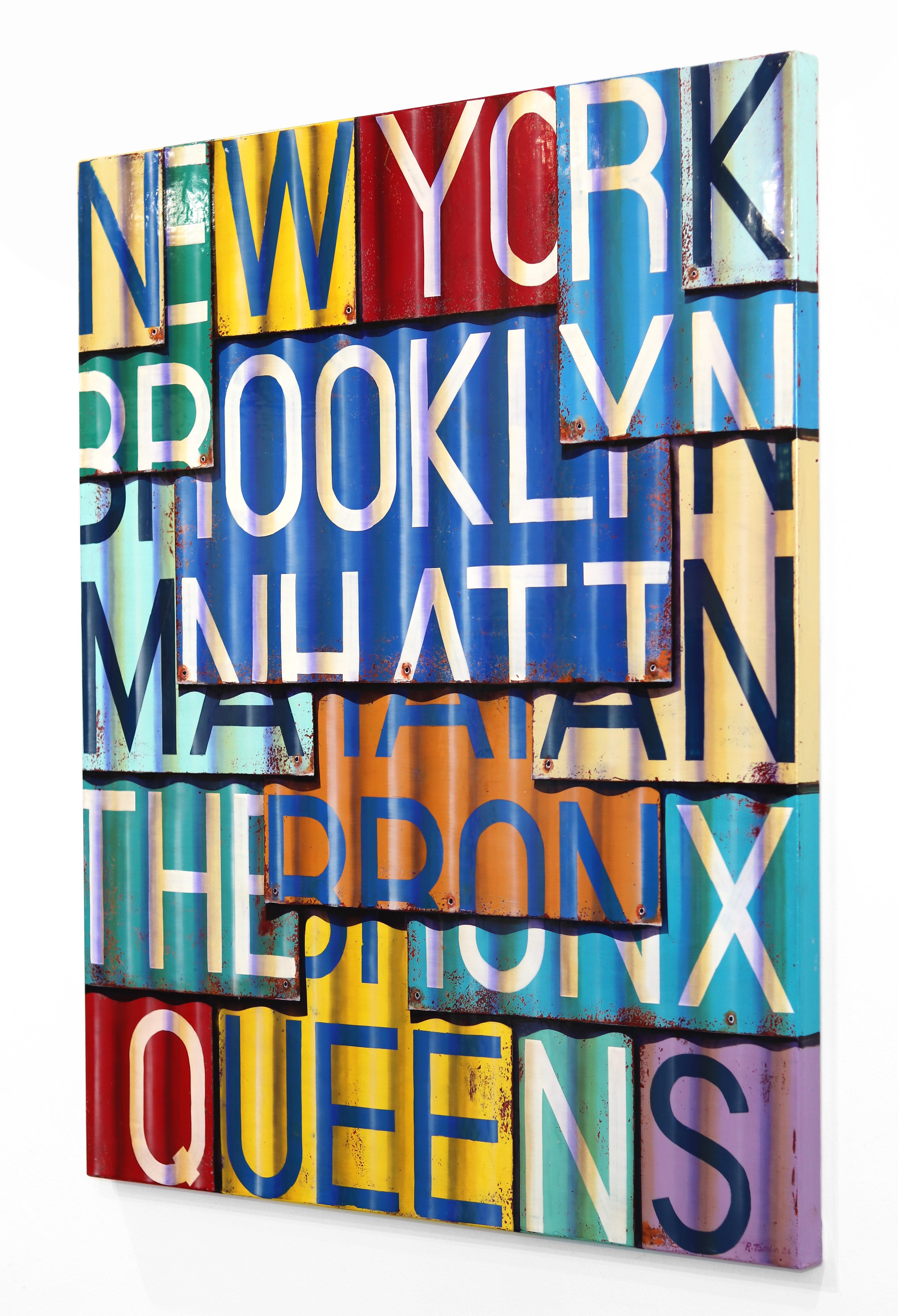 New York City – Fotorealistisches Gemälde in Öl und Emaille auf Leinwand im Angebot 1
