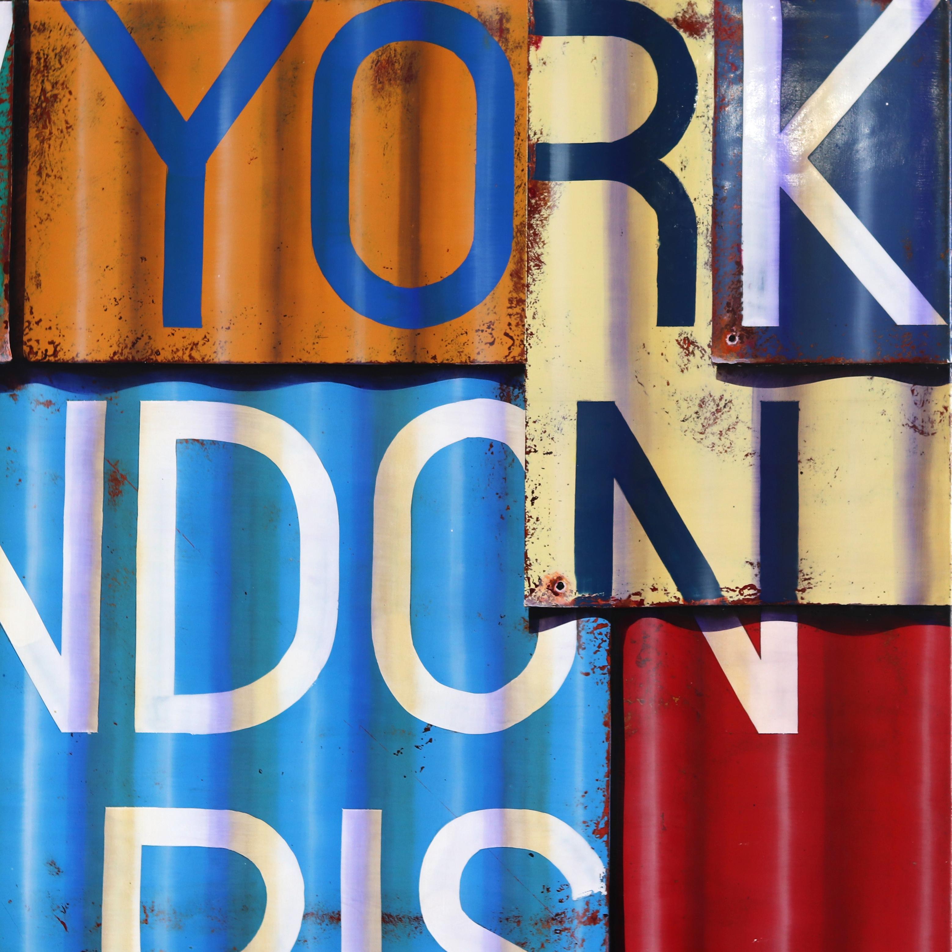 New York nach Mailand - Fotorealistisches Gemälde in Öl und Emaille auf Leinwand im Angebot 2