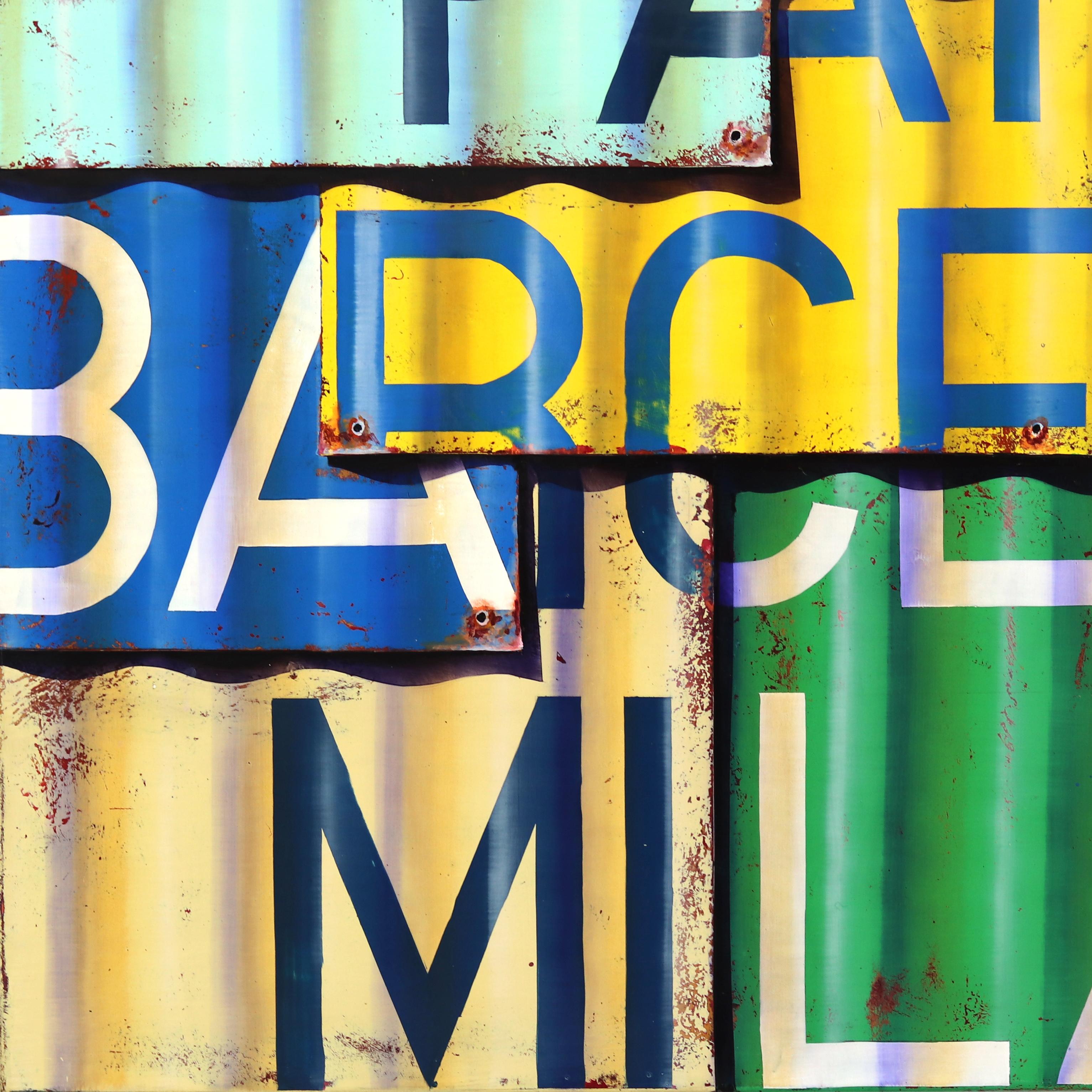 New York nach Mailand - Fotorealistisches Gemälde in Öl und Emaille auf Leinwand im Angebot 4