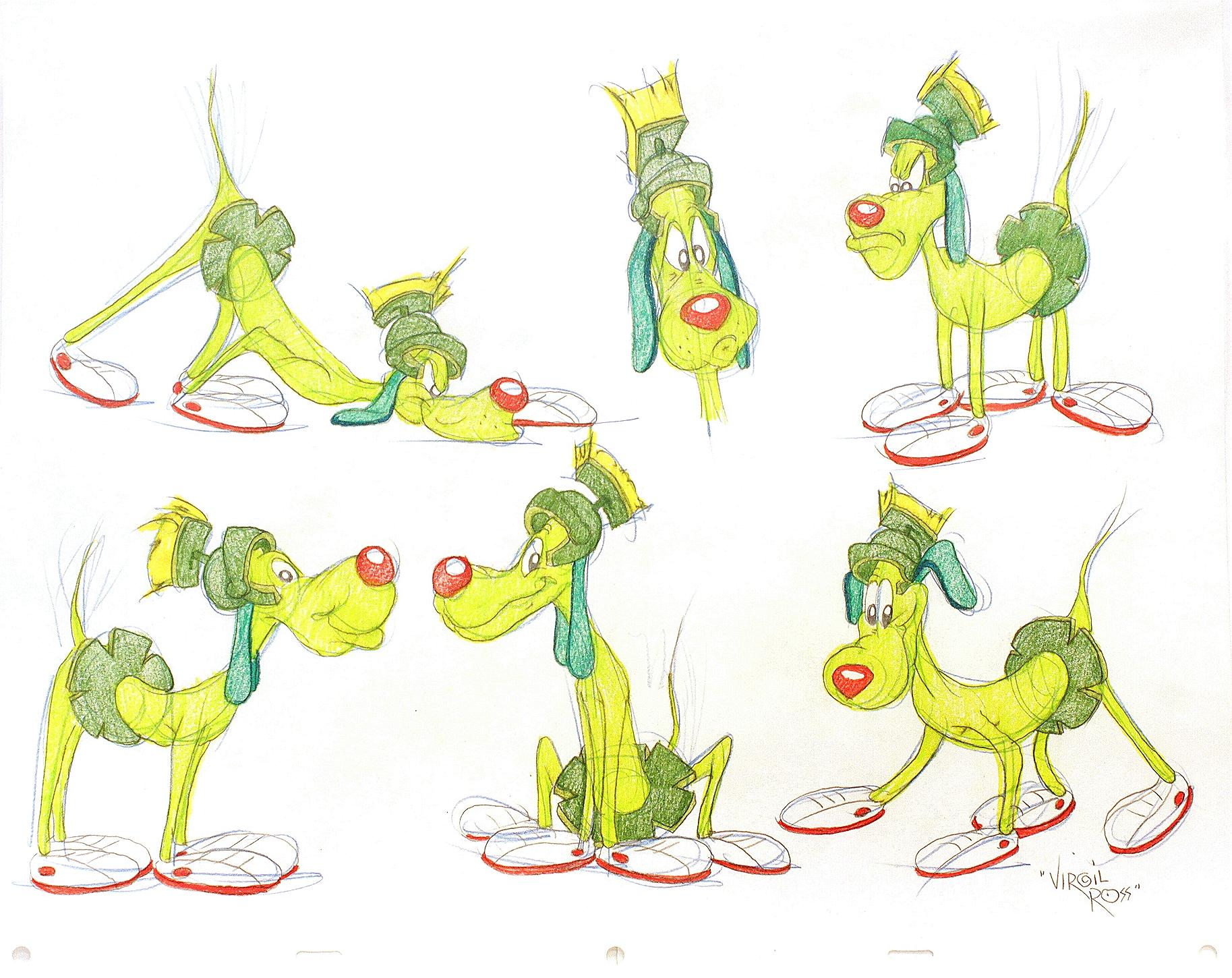 Américain ROSS, Virgil. Dog Martian K-9. (SIX DRAWINGS ORIGINAUX - vers 1990) en vente