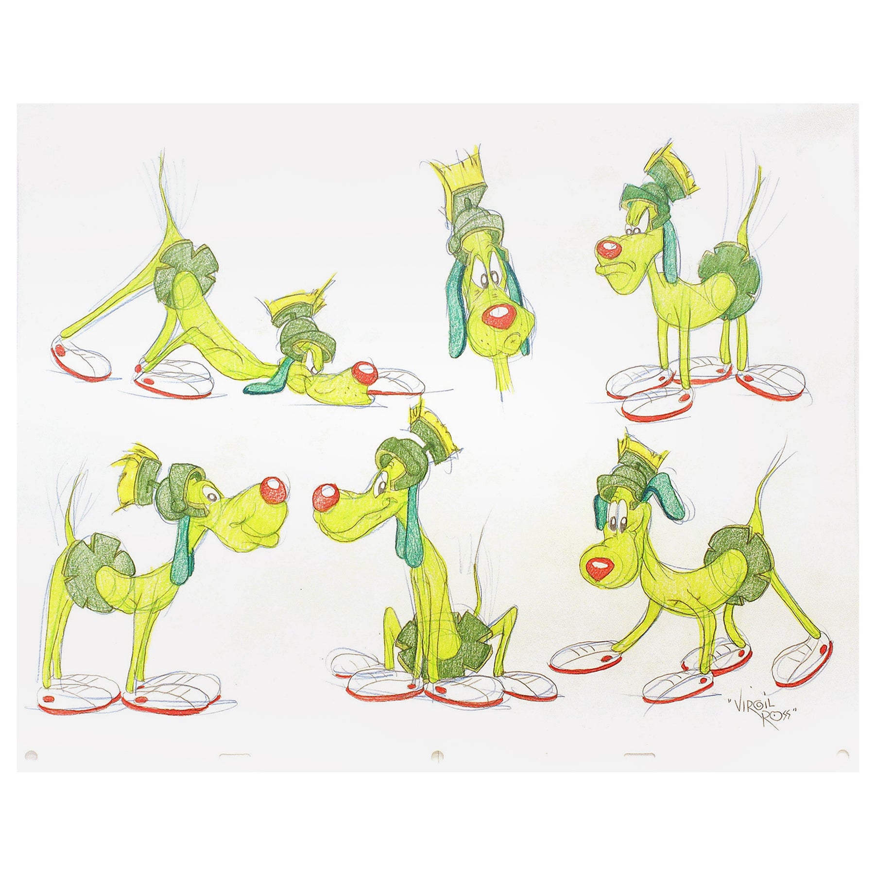 Ross, Virgil. K-9 Perro Marciano, 'Seis dibujos originales, circa 1990s' en venta