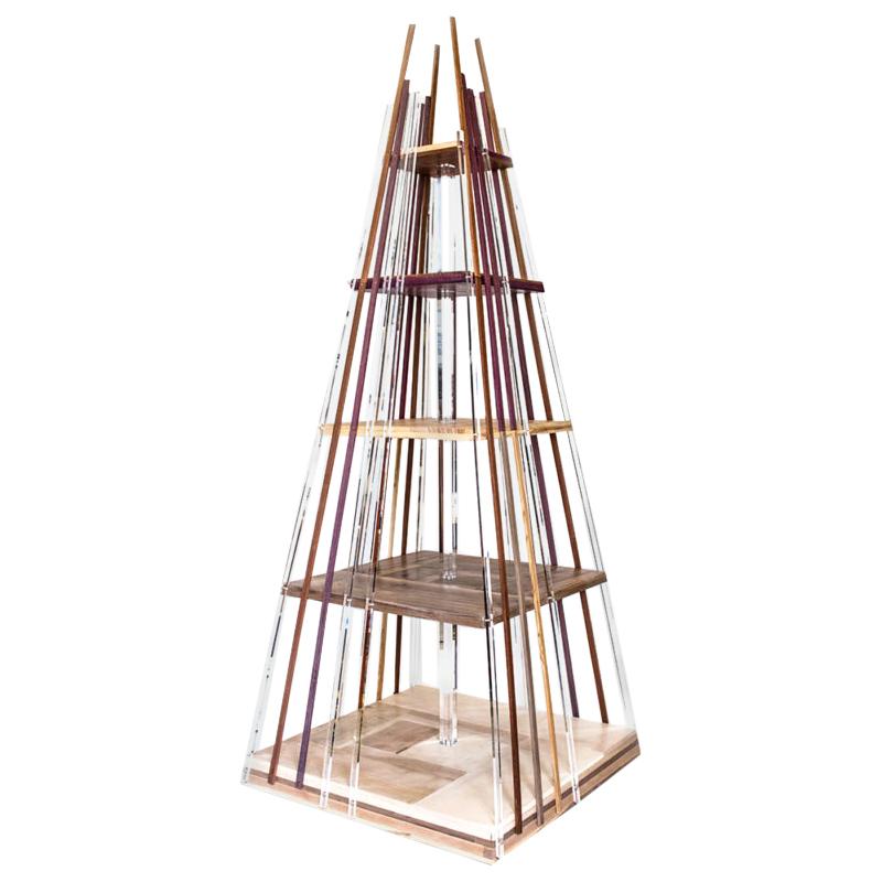 Babel Tower III Bookcase in Wood by Hillsideout
